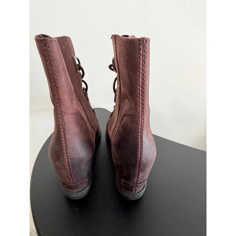 Sorel Joan of Arctic Wedge II Boots Women’s 9.5 Brown Leather NL3018-010 Lace Up